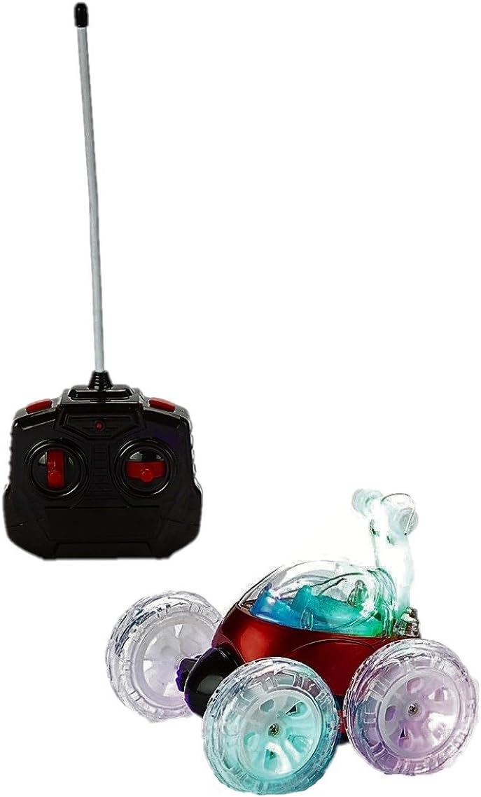 Mindscope Turbo Twisters Remote Control Stunt Car with LED Lights - Red - Image 4